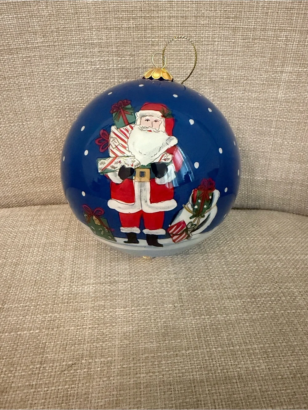 Li Bien by Pier 1 2022 Ornament Santa in Town 2022 Hand Painted 4” includes box